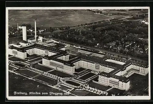 AK Freiburg, Blick auf die Kliniken vom Flugzeug aus gesehen