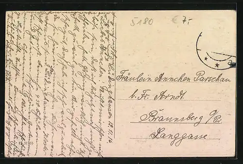 AK Eschweiler, Strassenpartie am Kriegerdenkmal