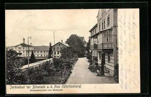 AK Biberach a. d. Riss /Württemberg, Jordanbad, Gesamtansicht von Südosten