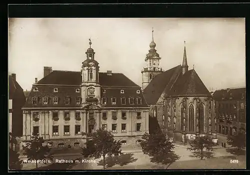AK Weissenfels, Rathaus mit Kirche