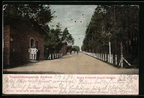 AK Zeithain, Truppenübungsplatz, König Friedrich-August-Strasse