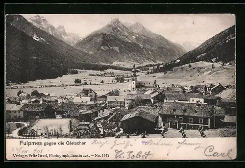 AK Fulpmes, Ortsansicht gegen die Gletscher