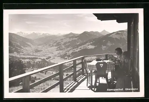 AK Kitzbühel, Alpengasthof Oberaigen, Terrasse