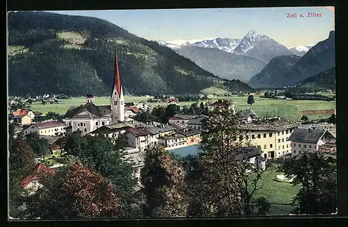 AK Zell a. Ziller, Teilansicht mit Blick ins Tal