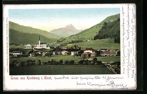 AK Kirchberg, Ortsansicht aus der Ferne