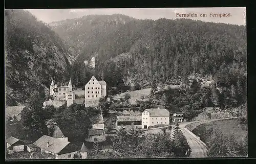 AK Fernstein am Fernpass, Ortsansicht aus der Vogelschau