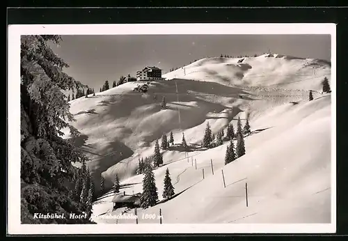 AK Kitzbühel, Hotel Ehrenbachhöhe im Winter