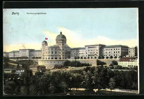 AK Bern, Blick zum Parlamentsgebäude