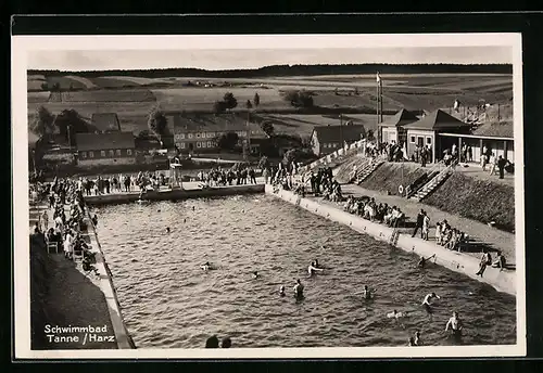 AK Tanne /Harz, Schwimmbad mit Besuchern