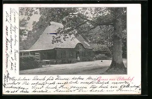 AK Altenhof, Gasthaus mit Bäumen