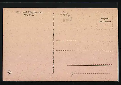 AK Waldbröl, Heil-und Pflegeanstalt, Tagesraum im Hauptgebäude