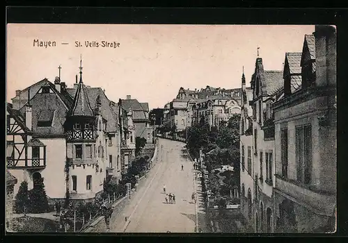 AK Mayen, St. Veits-Strasse mit Kindern