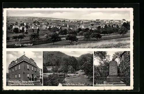 AK Kollig-Maifeld, Restaurant Georg Mohr, Schafbrücke im Elztal, Kriegerdenkmal