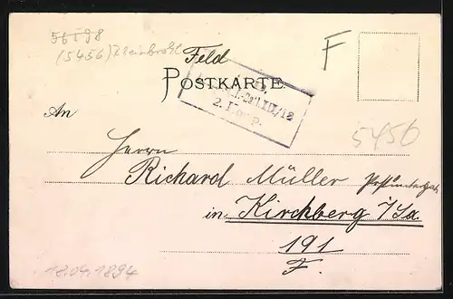 Lithographie Bad Arienheller-Rheinbrohl, Panorama und Sprudel