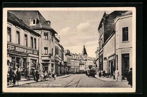 AK Dudweiler /Saar, Strasse mit Pfeifen- und Stockgeschäft Heinrich Louis