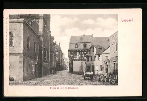 AK Boppard a. Rh., Strassenblick in die Judengasse