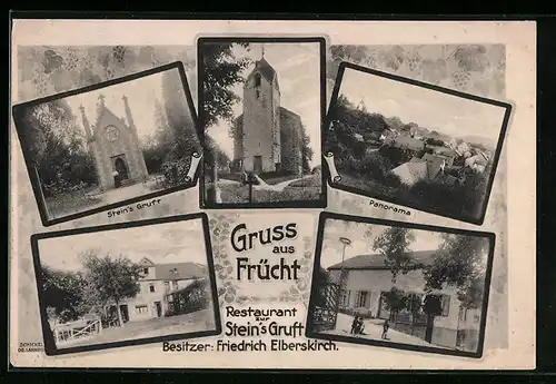 AK Frücht, Restaurant zur Stein`s Gruft, Panorama