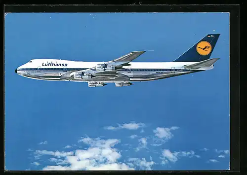 AK Flugzeug Boeing Jet 747 von der Fluggesellschaft Lufthansa