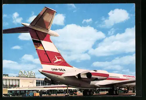 AK Turbinenluftstrahlverkehrsflugzeug IL 62 von der Fluggesellschaft Interflug