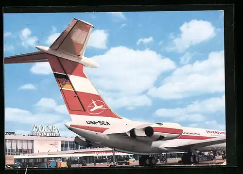 AK Turbinenluftstrahlverkehrsflugzeug IL 62 von der Fluggesellschaft Interflug