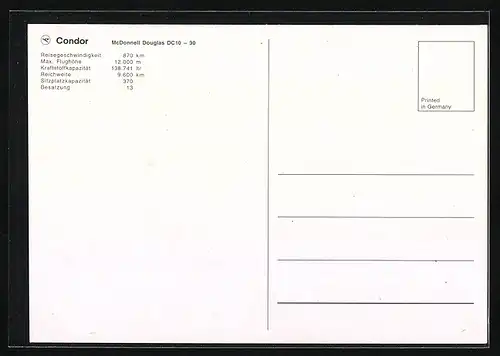 AK McDonnell Douglas DC10-30, Condor, Flugzeug