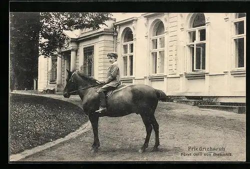 AK Fürst Bismarck in jungen Jahren zu Pferde