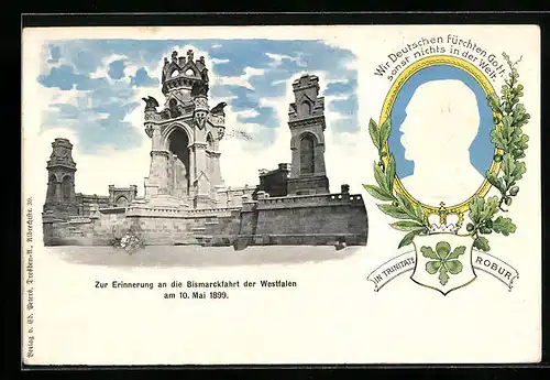 AK Zur Erinnerung an die Bismarckfahrt der Westfalen 1899