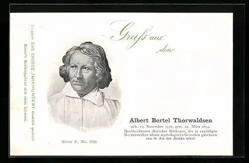 AK Bildhauer Albert Bertel Thorwaldsen