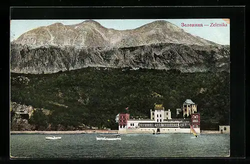 AK Zelenika, Blick auf das Hotel Pensio