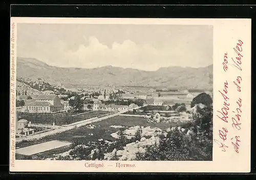 AK Cettigne, Teilansicht der Stadt