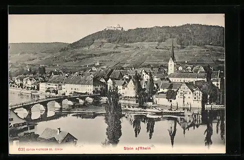 AK Stein am Rhein, Ortsansicht mit Brücke