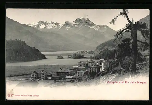 AK Campfer, Gesamtansicht mit Piz della Margna