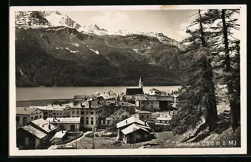 AK Silvaplana, Teilansicht mit Bergen