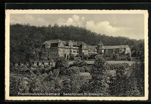 AK Friedrichsbrunn /Ostharz, Sanatorium Dr. Strokorb mit Umgebung