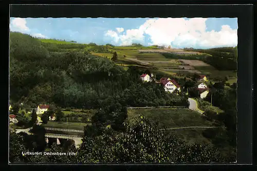 AK Dedenborn /Eifel, Ortsansicht mit Brücke und Umgebung