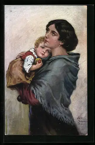 Künstler-AK Willi Scheuermann: Vaterlos