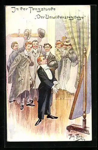 Künstler-AK Arthur Thiele: In der Tanzstunde, Der Unwiderstehliche