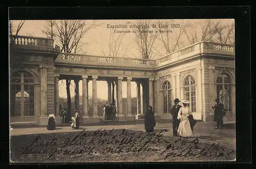 AK Liége, Exposition universelle 1905, Ausstellung, Colonnade du Palais de la Dentelle