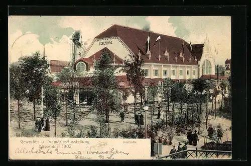 AK Düsseldorf, Gewerbe- und Industrie-Ausstellung 1902, Festhalle