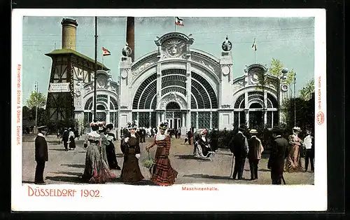 AK Düsseldorf, Industrie- & Gewerbe-Ausstellung 1902, Maschinenhalle