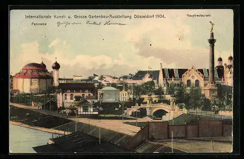 AK Düsseldorf, Internationale Kunst- und Grosse Gartenbau-Ausstellung 1904, Panorama