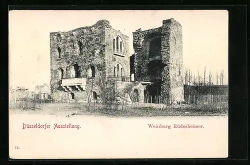 AK Düsseldorf, Ausstellung, Weinburg Rüdesheimer