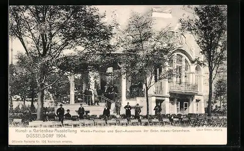 AK Düsseldorf, Kunst- u. Gartenbau-Ausstellung 1904, Musik-Pavillon