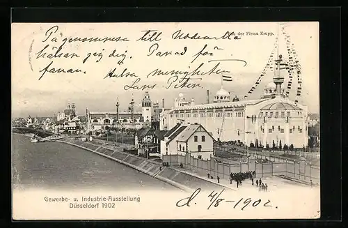 AK Düsseldorf, Gewerbe- und Industrie-Ausstellung 1902, Bau der Firma Krupp