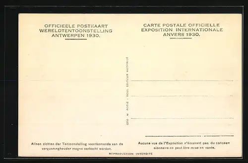 AK Anvers, Ausstellung 1930, Pavillon de la Ville d`Anvers