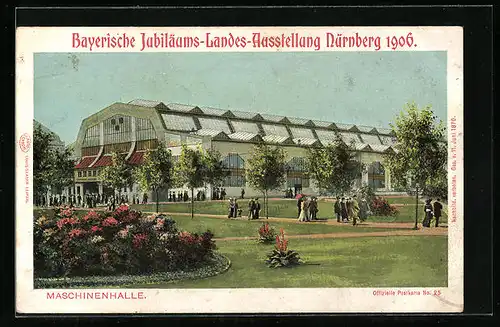 AK Nürnberg, Bayrische Jubiläums-Landes-Ausstellung 1906, Maschinenhalle