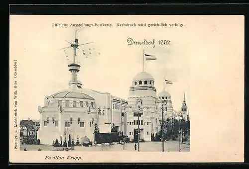 AK Düsseldorf, Ausstellung 1902, Pavillon Krupp