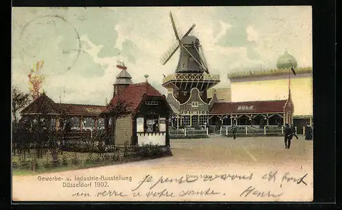 AK Düsseldorf, Industrie- u. Gewerbe-Ausstellung 1902, Windmühle