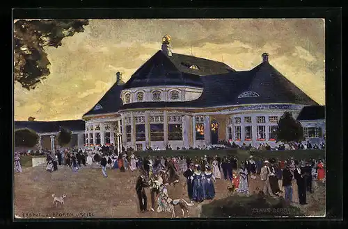 Künstler-AK München, Ausstellung 1908, Haupt-Restaurant