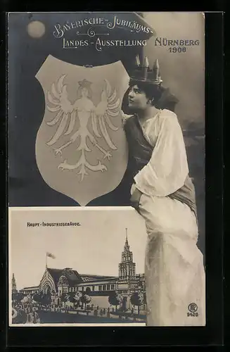AK Nürnberg, Bayerische Jubiläums-Landes-Ausstellung 1906, Haupt-Industriegebäude